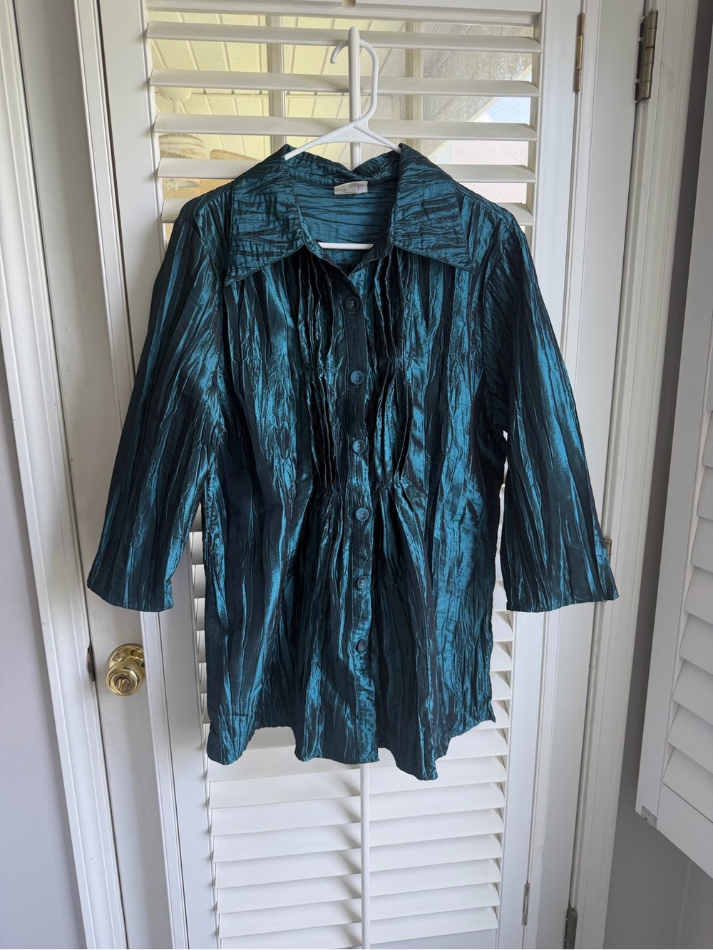 Y2K indie sleaze pleated crinkle Shacket Noelle size 12/14